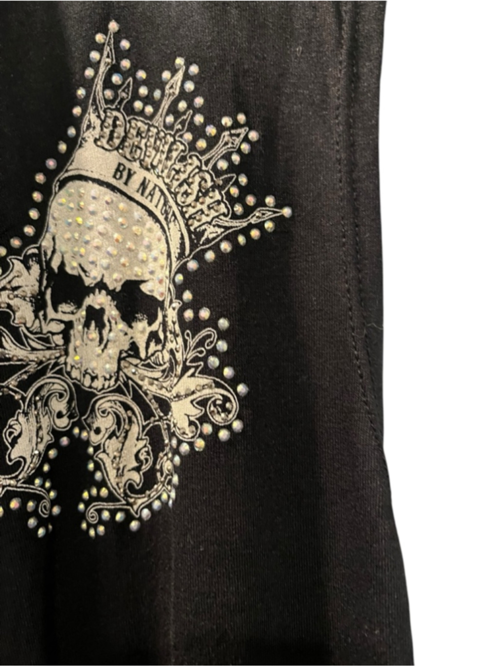 Devilish By Nature NWT Y2K Rhinestone Skull Fringe Vest Size 2XL/3XL Mall Goth - Picture 4 of 8